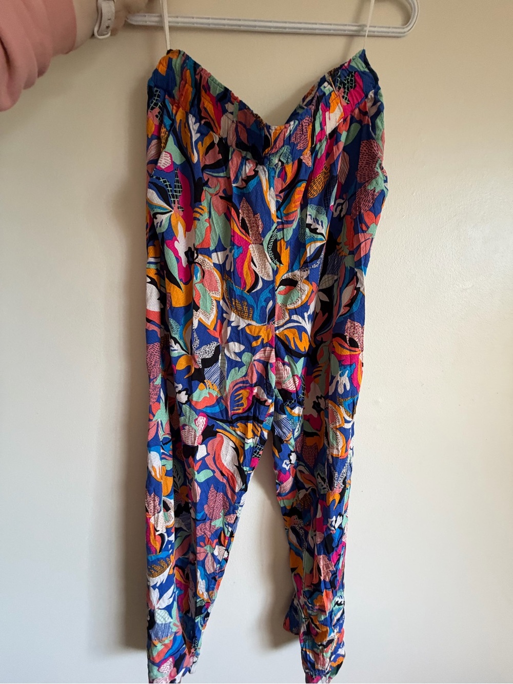 Fun Tropical Inspired Printed Elastic Waist Pants